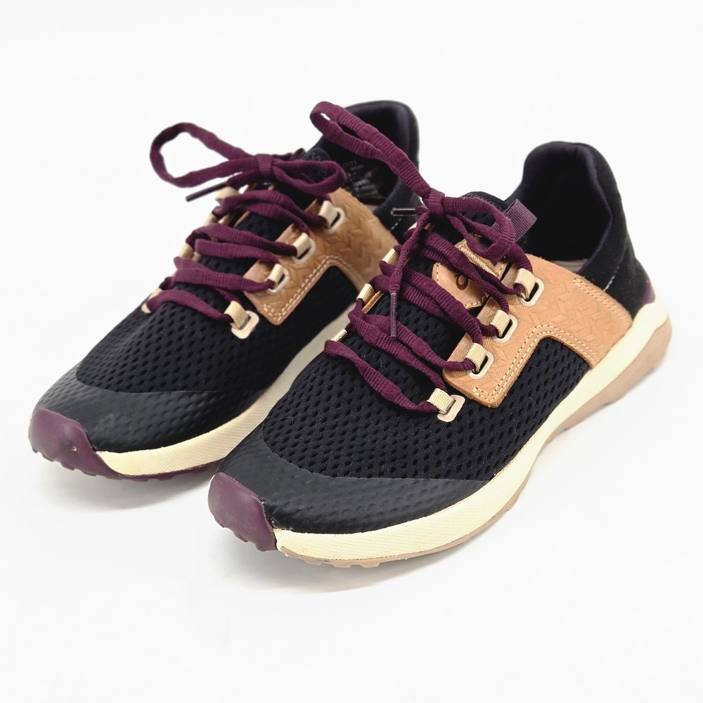 OluKai Wailuku Black Trench Blue Pinot Purple Mesh Running Shoes Women's Size 7